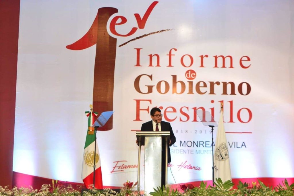 RINDE SAÚL MONREAL ÁVILA SU PRIMER INFORME DE GOBIERNO