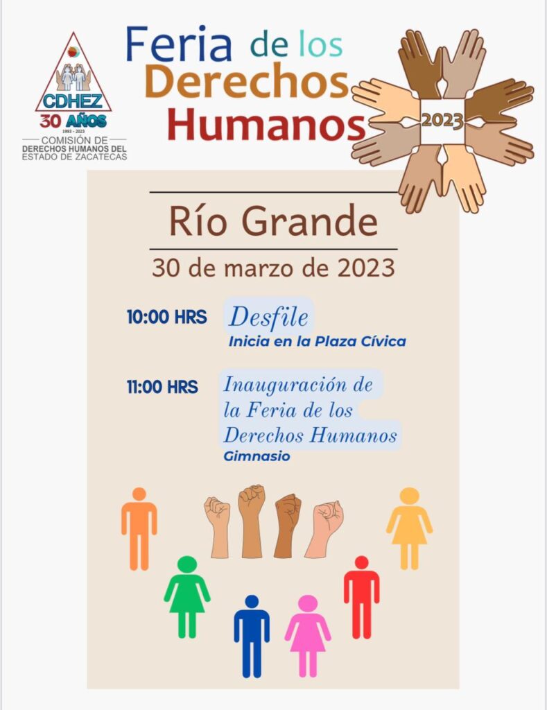 La CDHEZ invita a la Feria de Derechos Humanos en Río Grande, Zacatecas