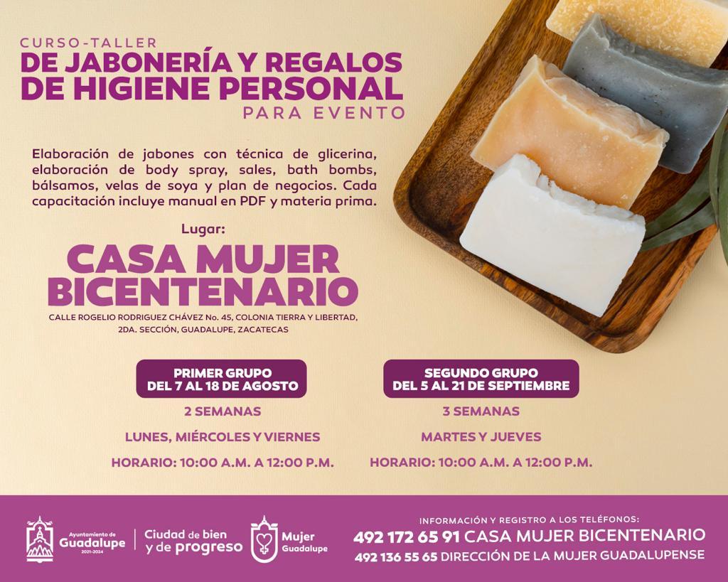 Invita Municipio de Guadalupe a taller de jabonería