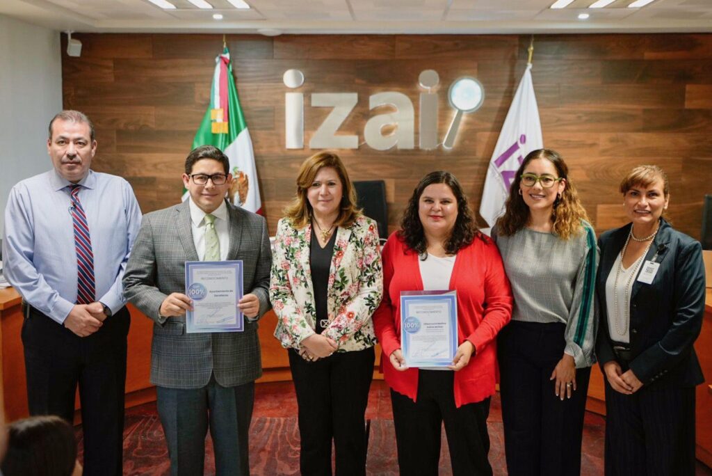 RECIBE EL AYUNTAMIENTO DE ZACATECAS RECONOCIMIENTO POR CUMPLIR OBLIGACIONES EN MATERIA DE TRANSPARENCIA