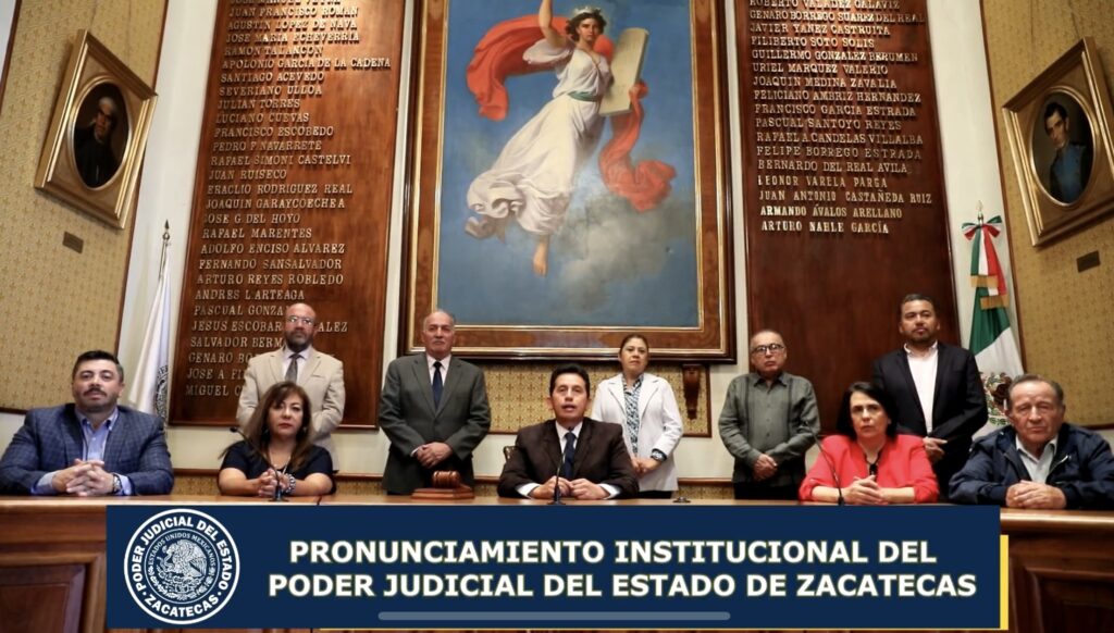 PRONUNCIAMIENTO INSTITUCIONAL DEL PODER JUDICIAL DEL ESTADO DE ZACATECAS