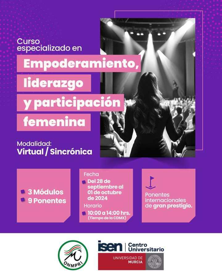  CONVOCA PRI A PARTICIPAR EN CURSO DE EMPODERAMIENTO ORGANIZADO POR EL ONMPRI