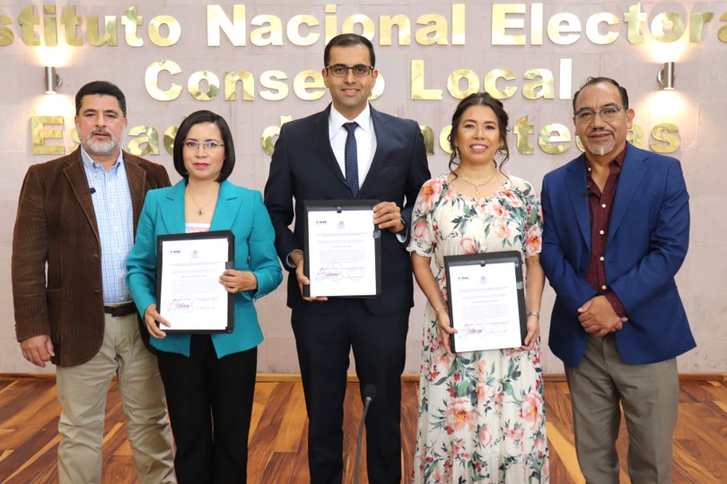 Entrega INE Zacatecas nombramientos a Consejeras Electorales y Consejero Electoral del IEEZ